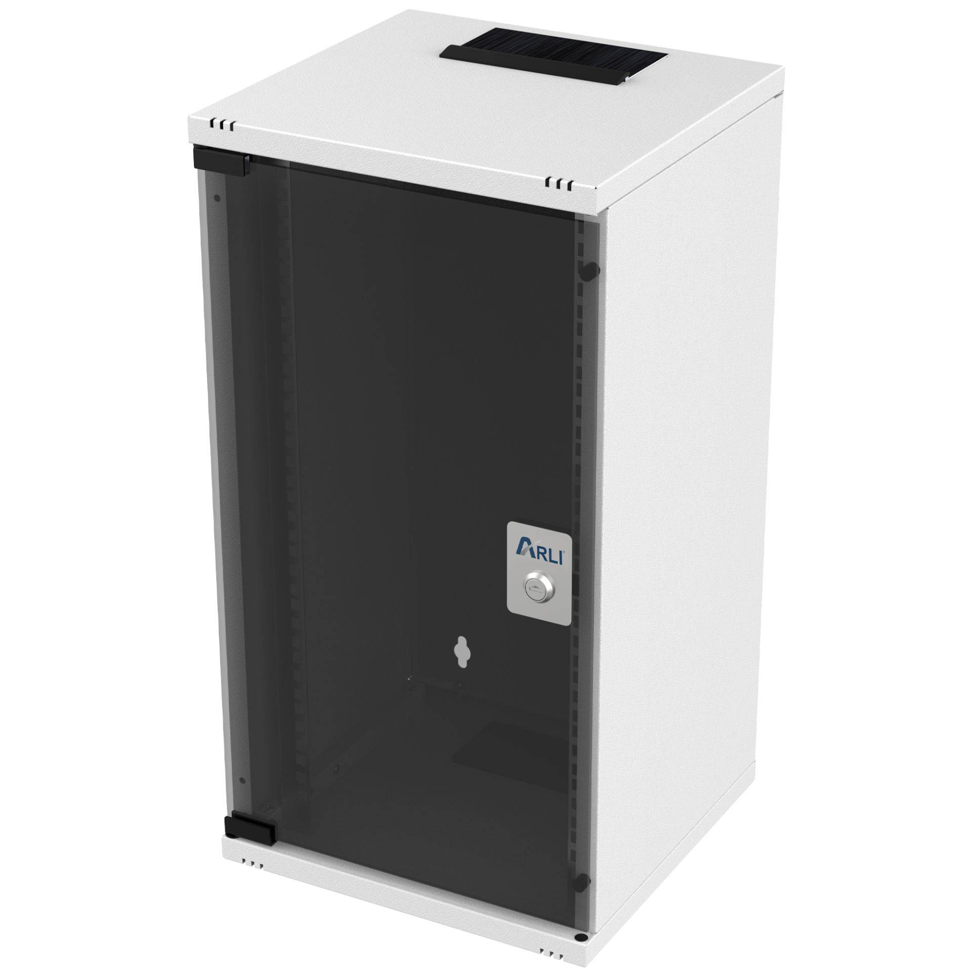 10 Zoll Netzwerkschrank 12HE Wandgehäuse Serverschrank abschließbar mit Glastür SOHO 12U-0