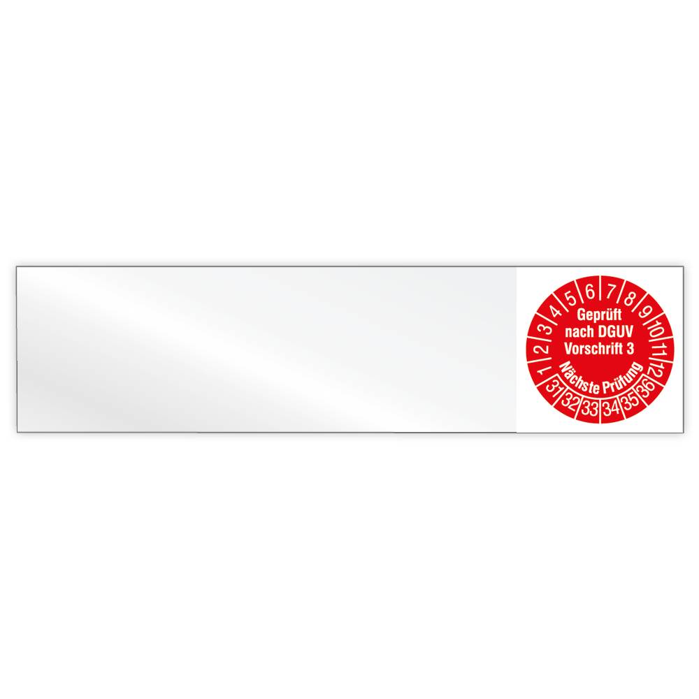 Kabelprüfplakette, Geprüft nach DGUV V3, Nächste Prüfung, 2031, Vinylfolie, 100 x 25 mm, 80/Heft-0
