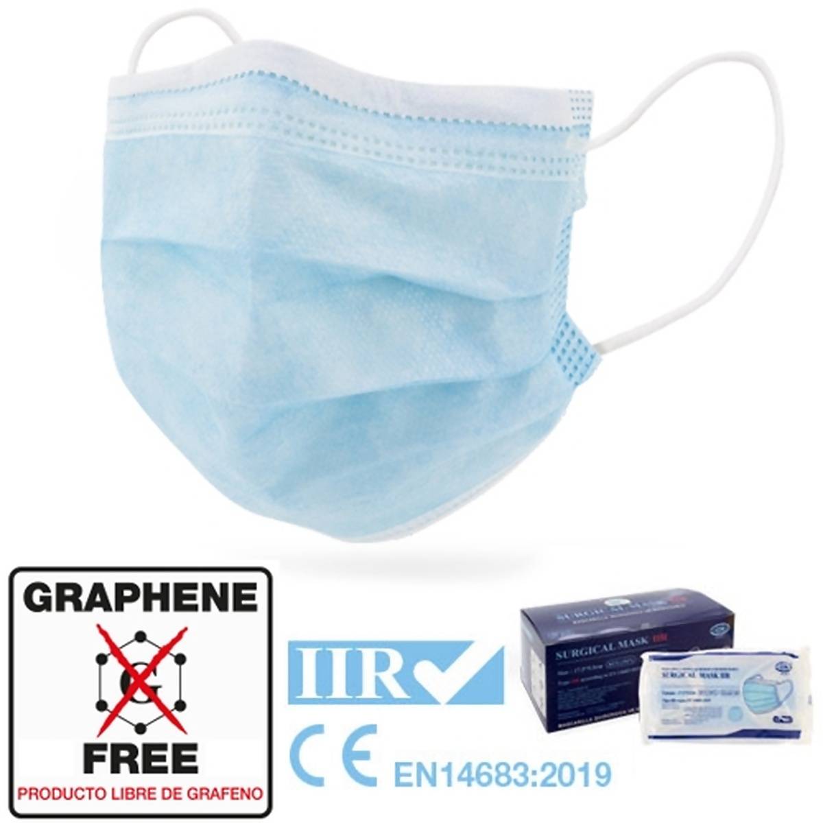 CN Mundschutz Typ IIR (OP-Masken) - hellblau (50er Box)-1