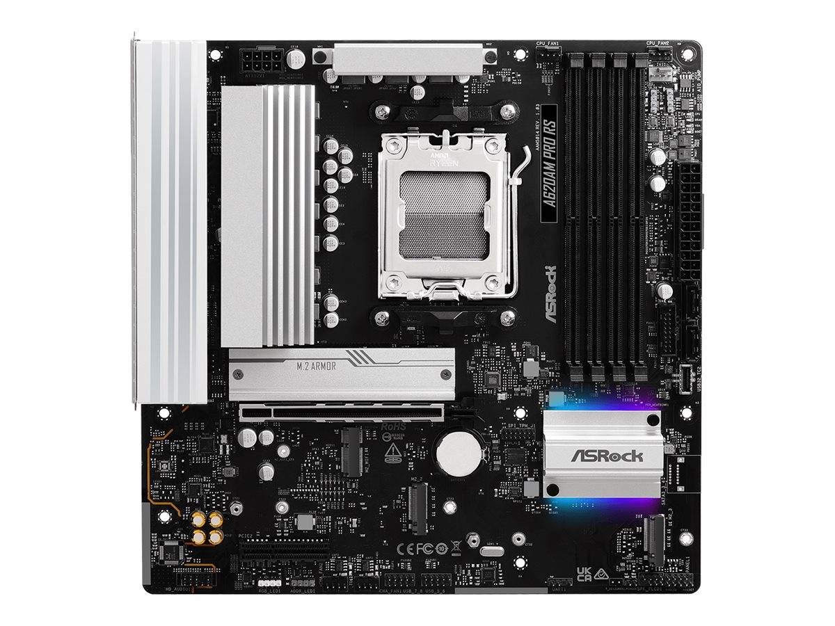ASRock A620AM PRO RS - Motherboard - micro ATX - Socket AM5 - AMD A620A Chipsatz - USB 3.2 Gen 1, USB-C 3.2 Gen 1 - 2.5-0