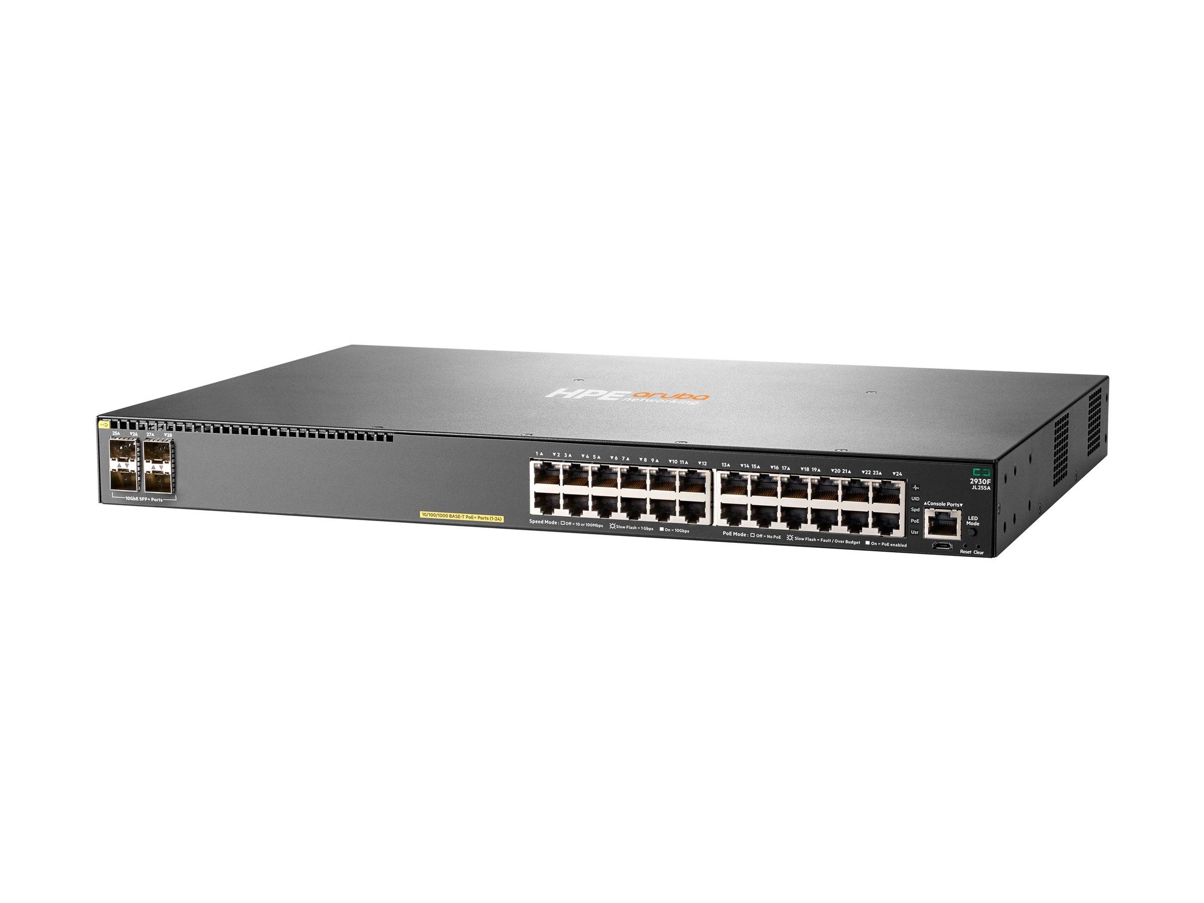 Aruba 2930F 24G PoE+ 4SFP+ - Switch - L3 - managed - 24 x 10/100/1000 (PoE+)-0