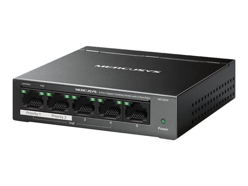 Mercusys MS105GP V1 - Switch - 5 x 10/100/1000 (4 PoE+)-0