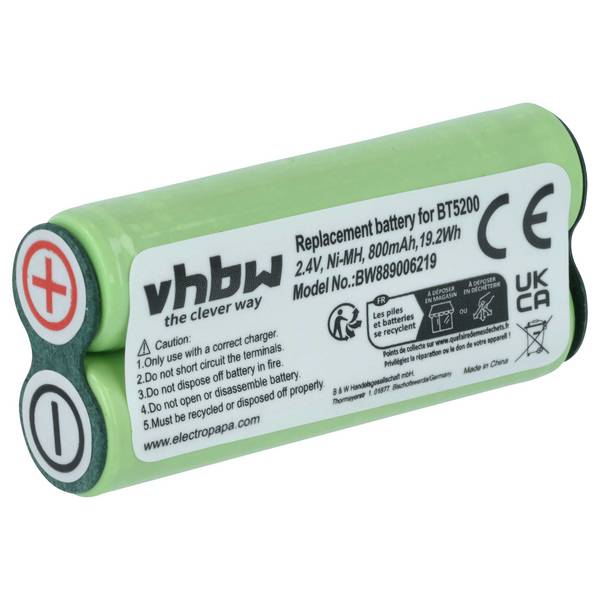 vhbw Akku kompatibel mit Windmere RR-3 Rasierer (800 mAh, 2,4 V, NiMH)