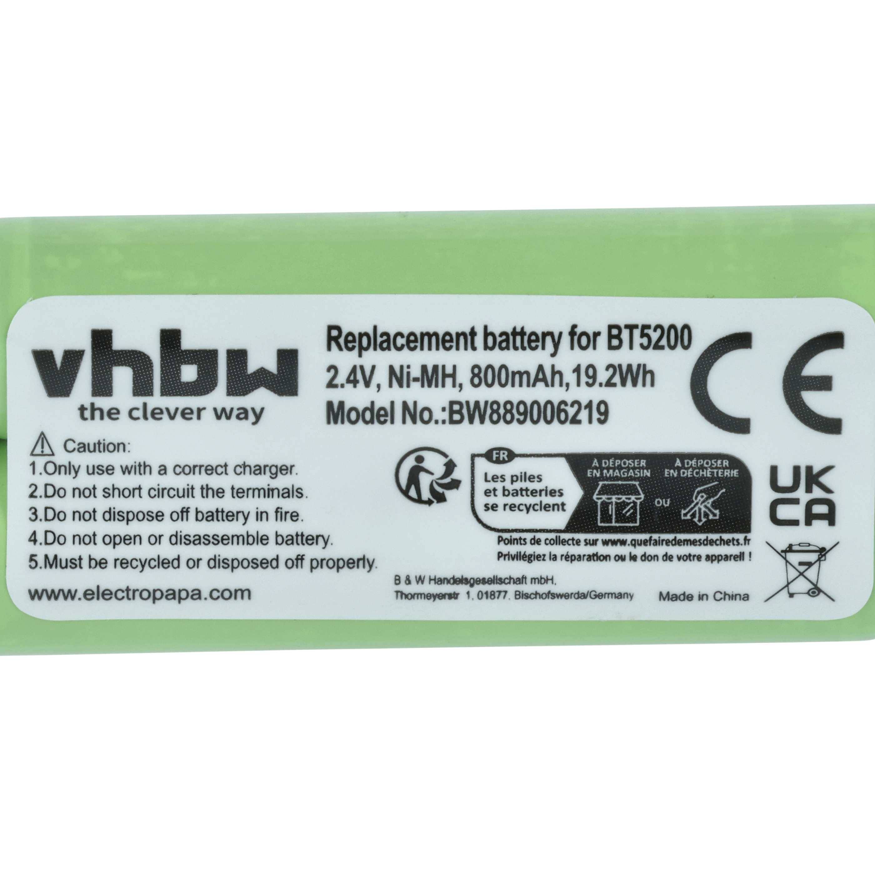 vhbw Akku kompatibel mit Ronson RR-3 Rasierer (800 mAh, 2,4 V, NiMH)-3