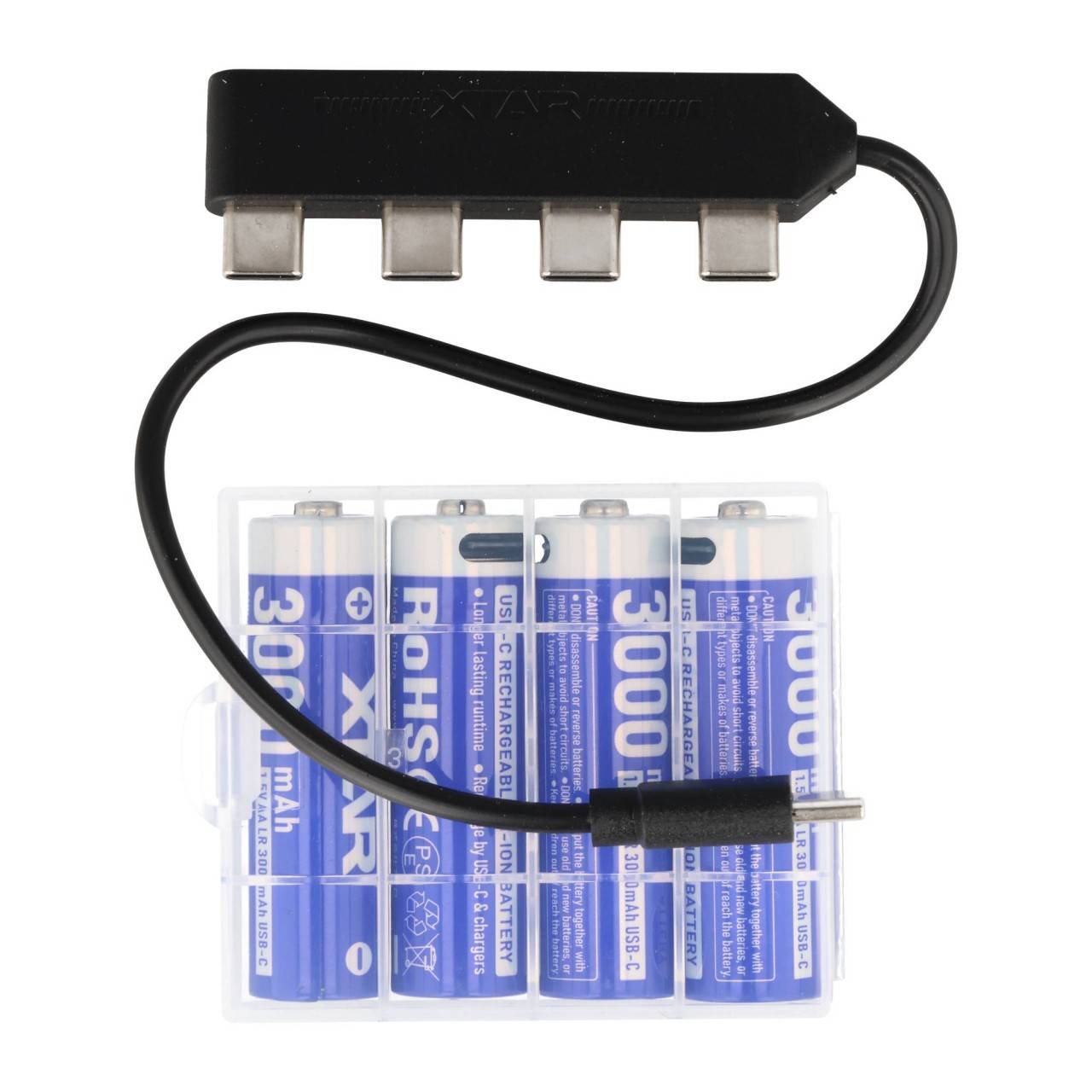 XTAR, 4x AA 1,5V Li-Ionen Akku 3000mAh – USB-C – mit gleichmäßig sinkender Spannung, mit integrierter Ladeelektronik,...-2