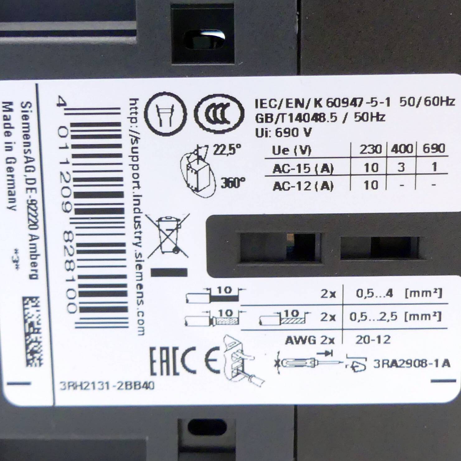 Siemens Contactor relay, 3 NO+1 NC, 24 V DC, S00, spring-loaded terminal Contactor relay, 3 NO+1 NC, 24 V DC, S00, sprin-1