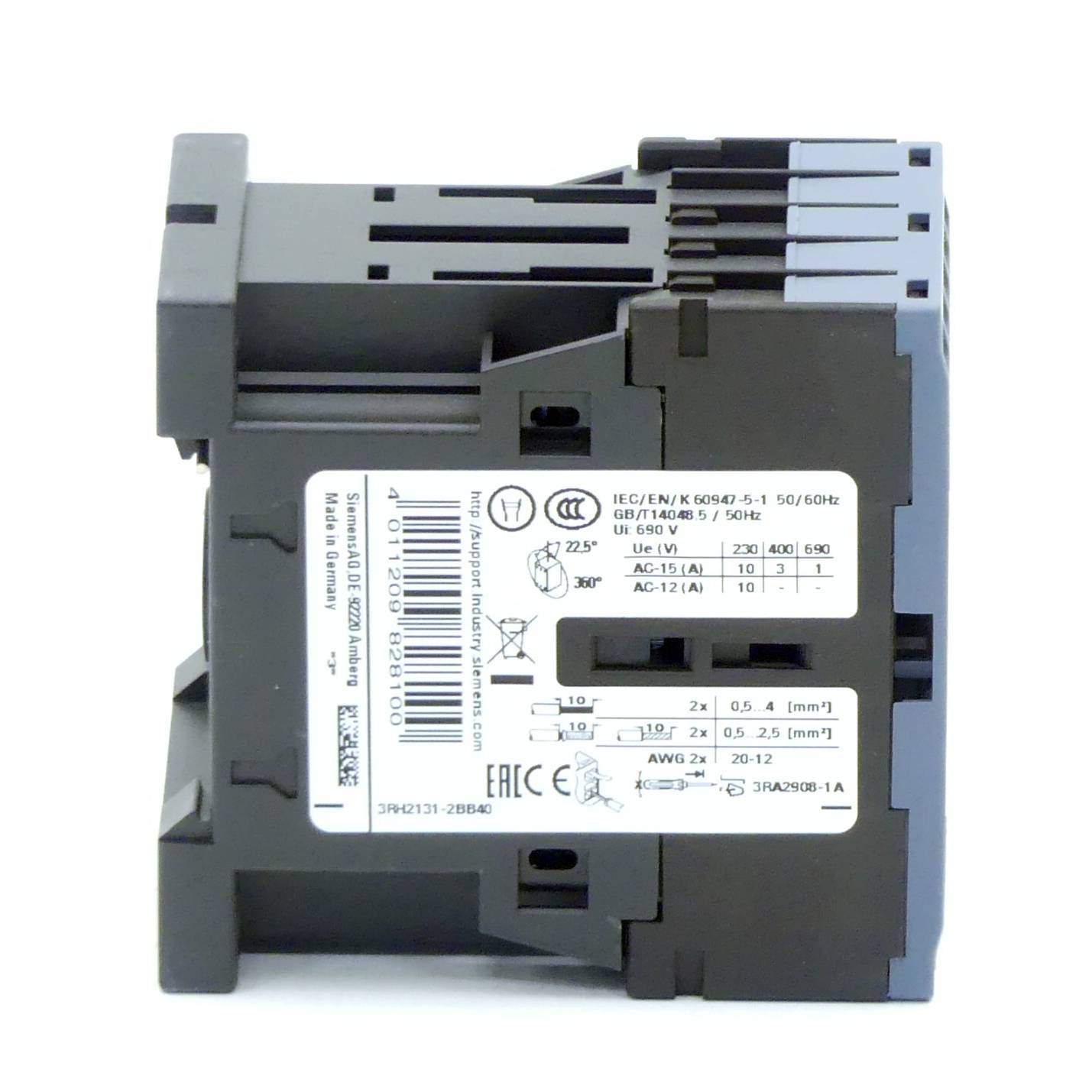 Siemens Contactor relay, 3 NO+1 NC, 24 V DC, S00, spring-loaded terminal Contactor relay, 3 NO+1 NC, 24 V DC, S00, sprin-2