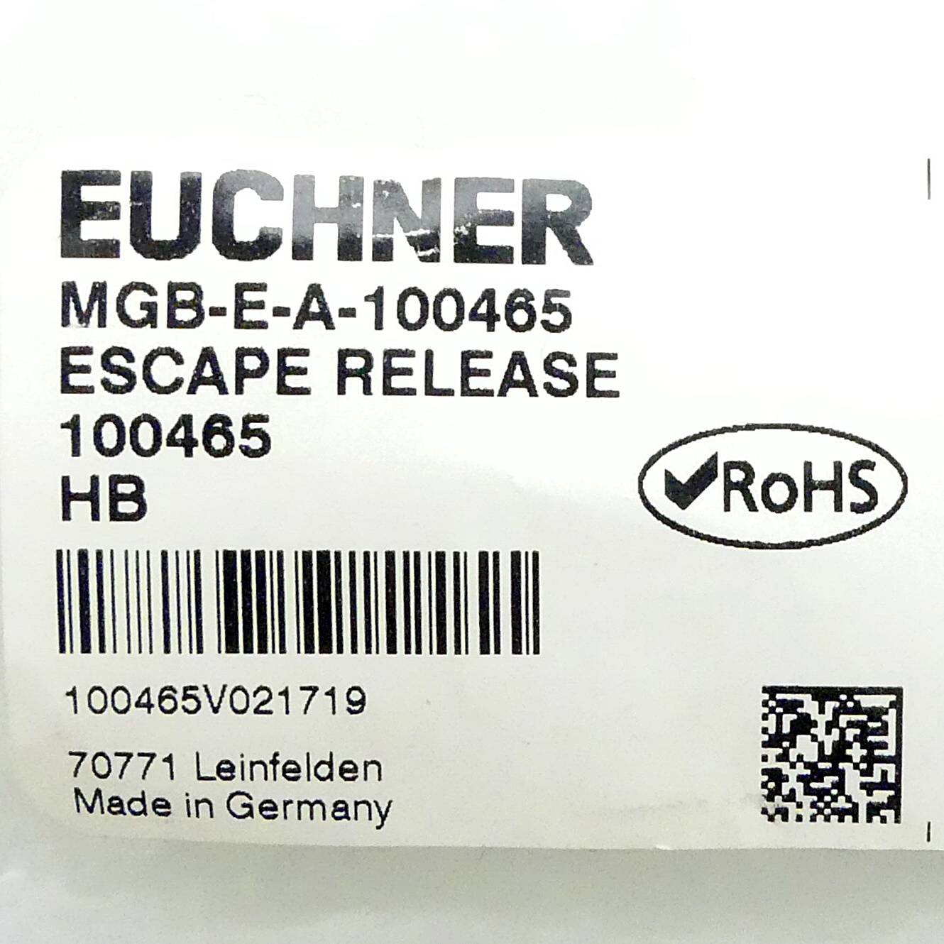 Euchner Türbox-Fluchtentriegelung MGB-E-A-100465-2