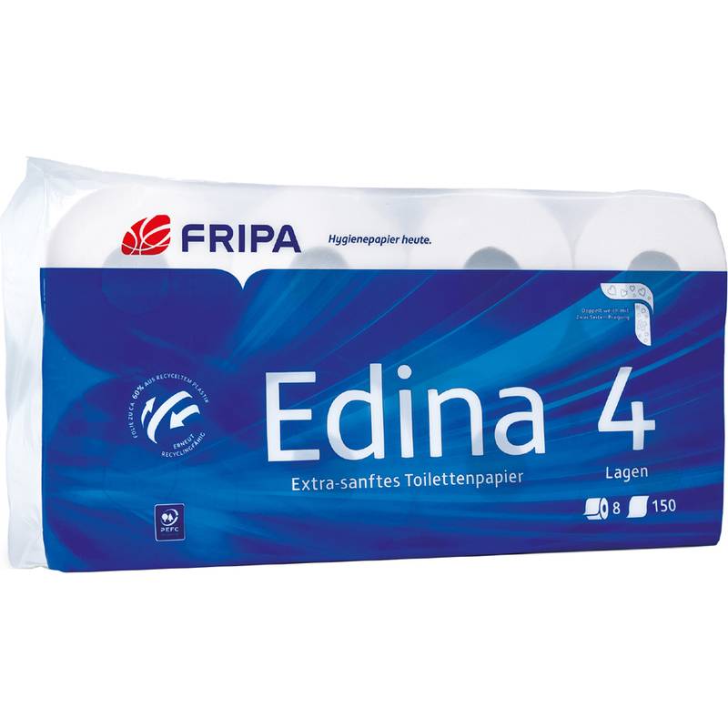 fripa 1010813 Fripa Toilettenpapier Edina, 4-lagig, hochweiß-0