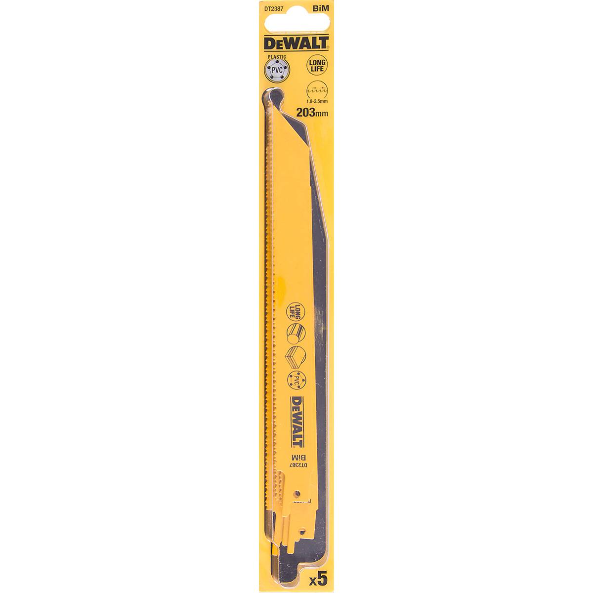 DeWalt DT2387-QZ, Bi-Metall Säbelsägeblatt universell 203 mm-0