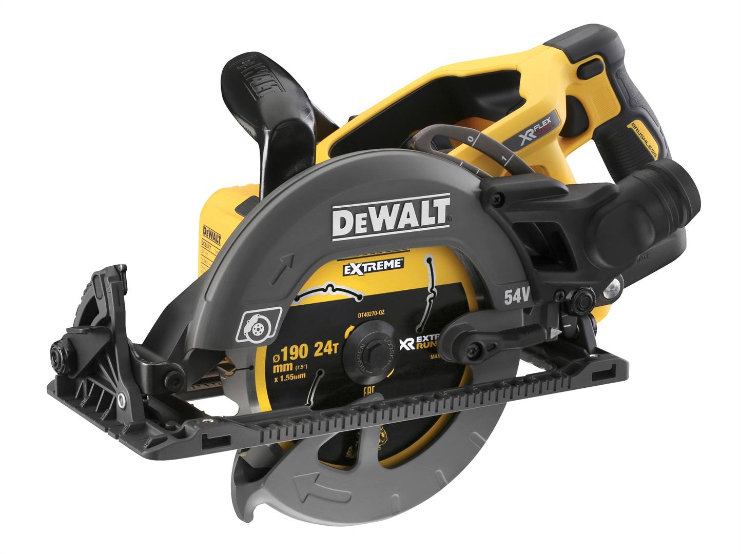 DeWALT DCS577N-XJ Akku-Handkreissäge (bl), Flexvolt, 2.400 Watt, 190 mm, Schnitttiefe 90°/45° 65/40 mm, ohne Akku-1