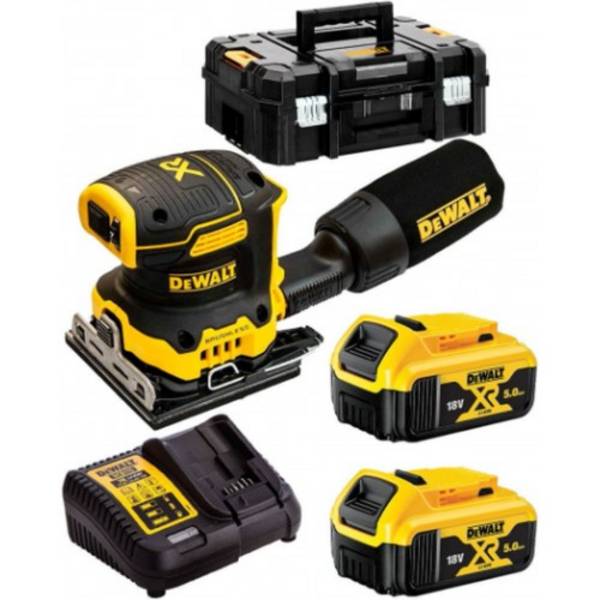 DeWalt DCW200P2-QW, Akku-Vibrationsschleifer XR (18V/2x5,0Ah) Tstak