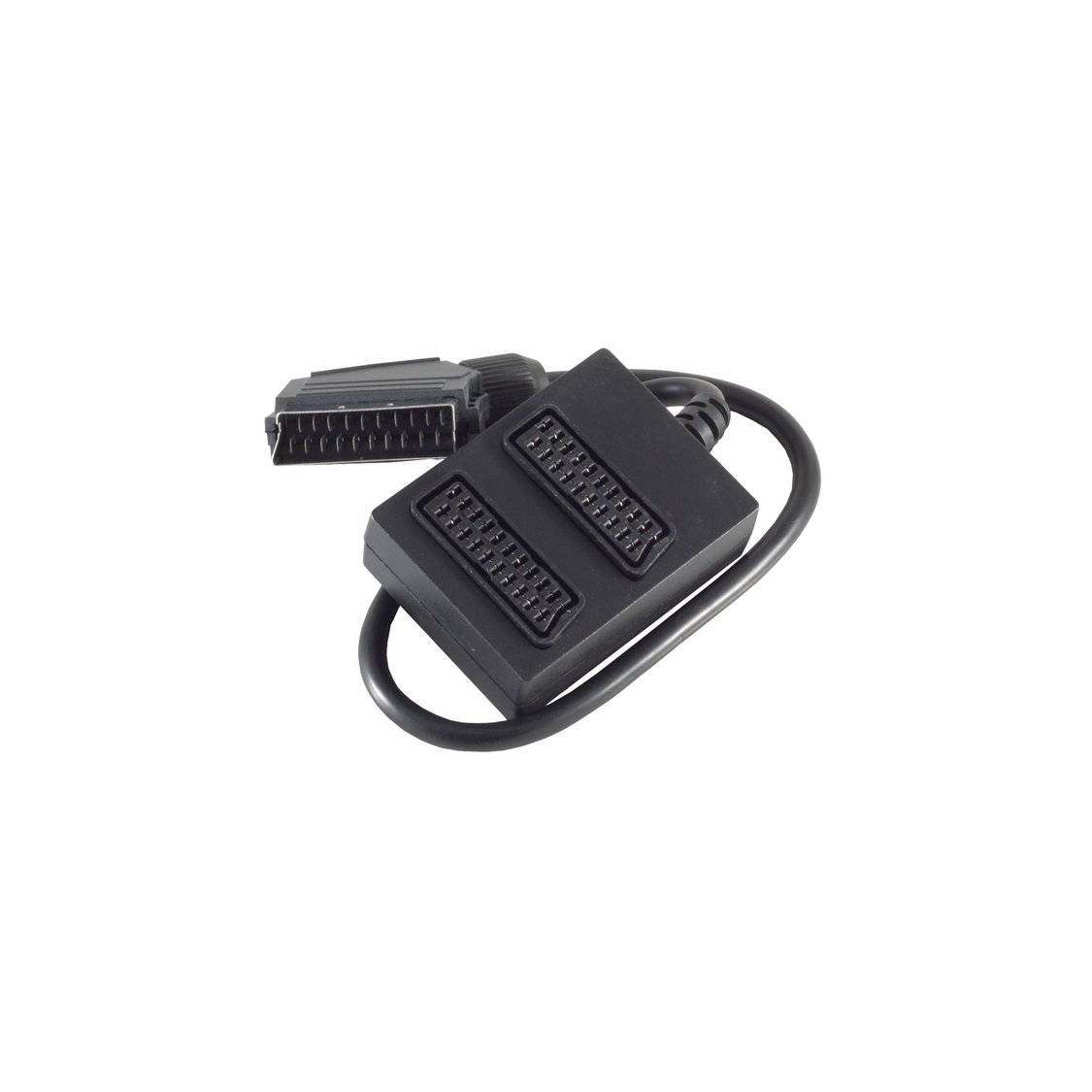 Scart-Verteiler 2fach, vollverschaltet, 0,5m-0