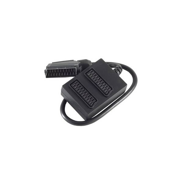 Scart-Verteiler 2fach, vollverschaltet, 0,5m