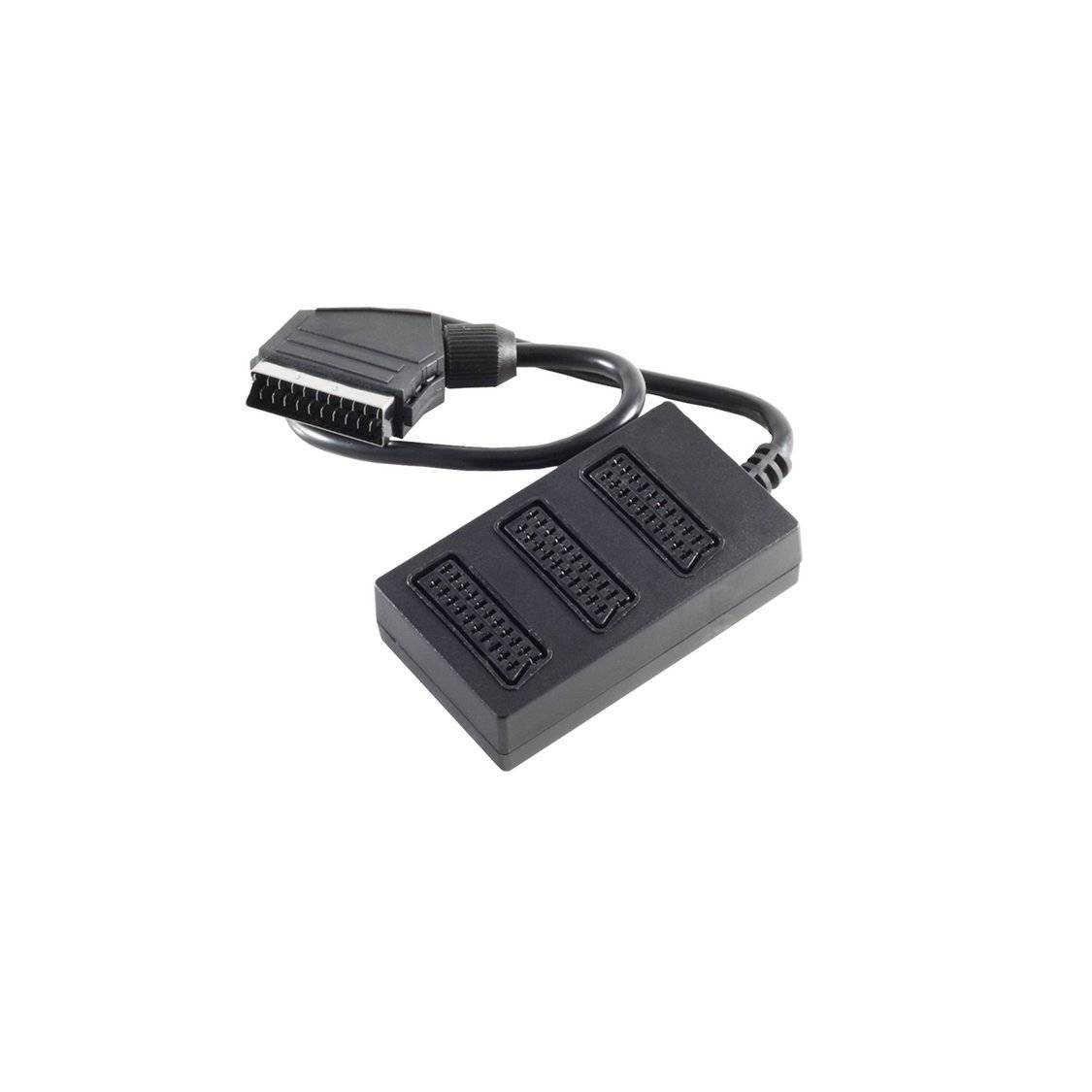 Scart-Verteiler 3fach, vollverschaltet, 0,5m-0