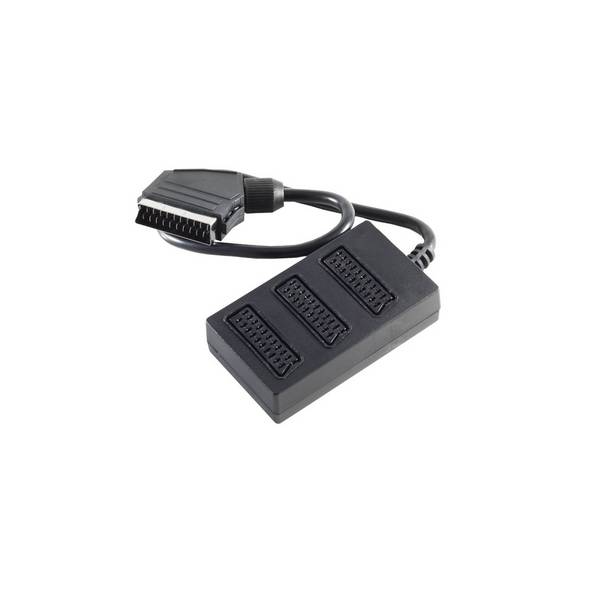 Scart-Verteiler 3fach, vollverschaltet, 0,5m