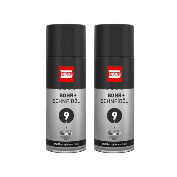 INBUS Bohr + Schneidöl (mit Korrosionsschutz), 2x 400ml — Nr. 9 der Schraubchemie® — Made in Germany (2x 75060)