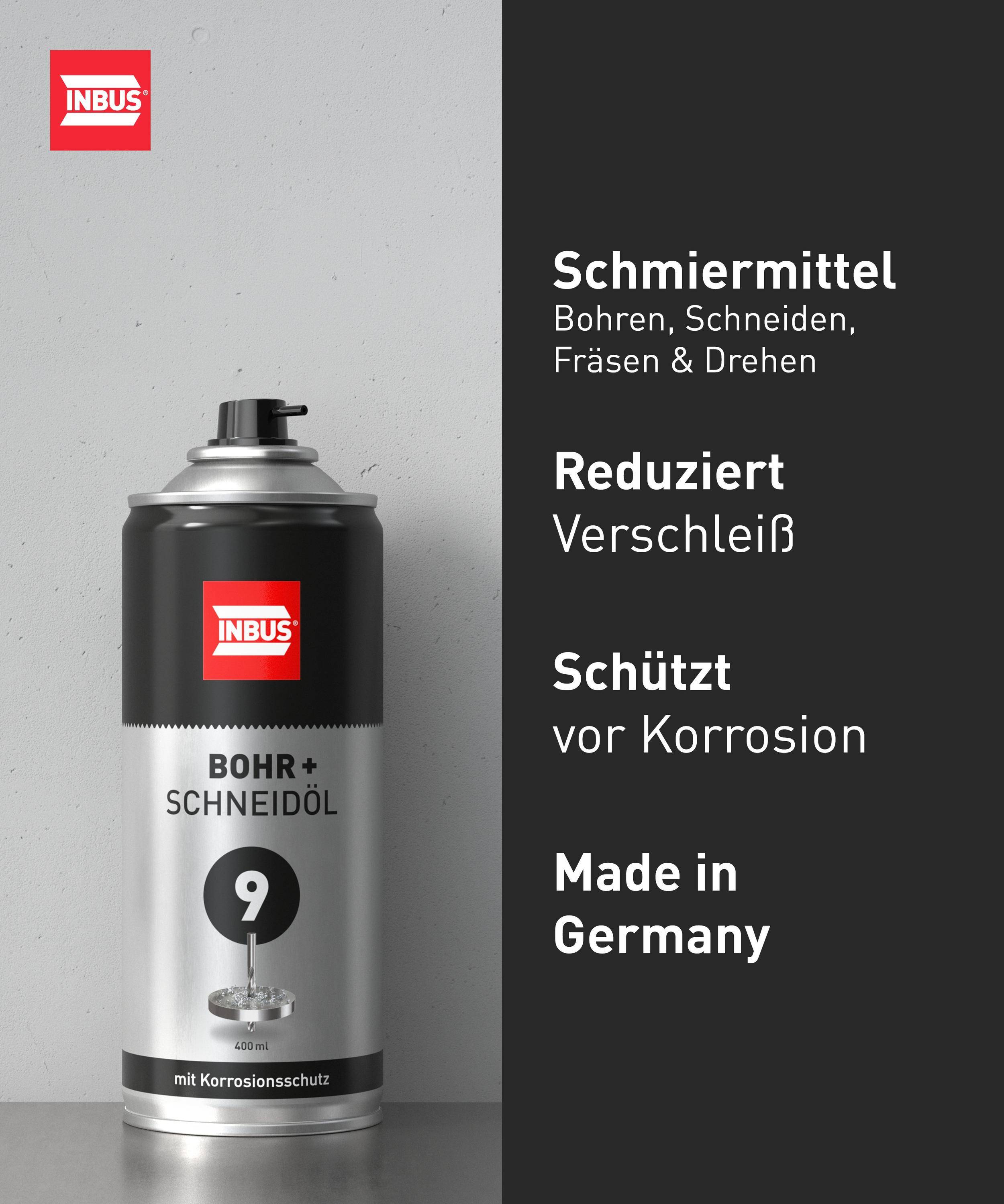 INBUS Bohr + Schneidöl (mit Korrosionsschutz), 2x 400ml — Nr. 9 der Schraubchemie® — Made in Germany (2x 75060)-2