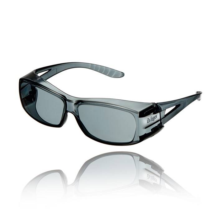 Dräger Schutzbrille Sonnenbrille für Brillenträger X-pect 2420 Überbrille klar Anti-Kratz u. Anti Fog beschichtet-0