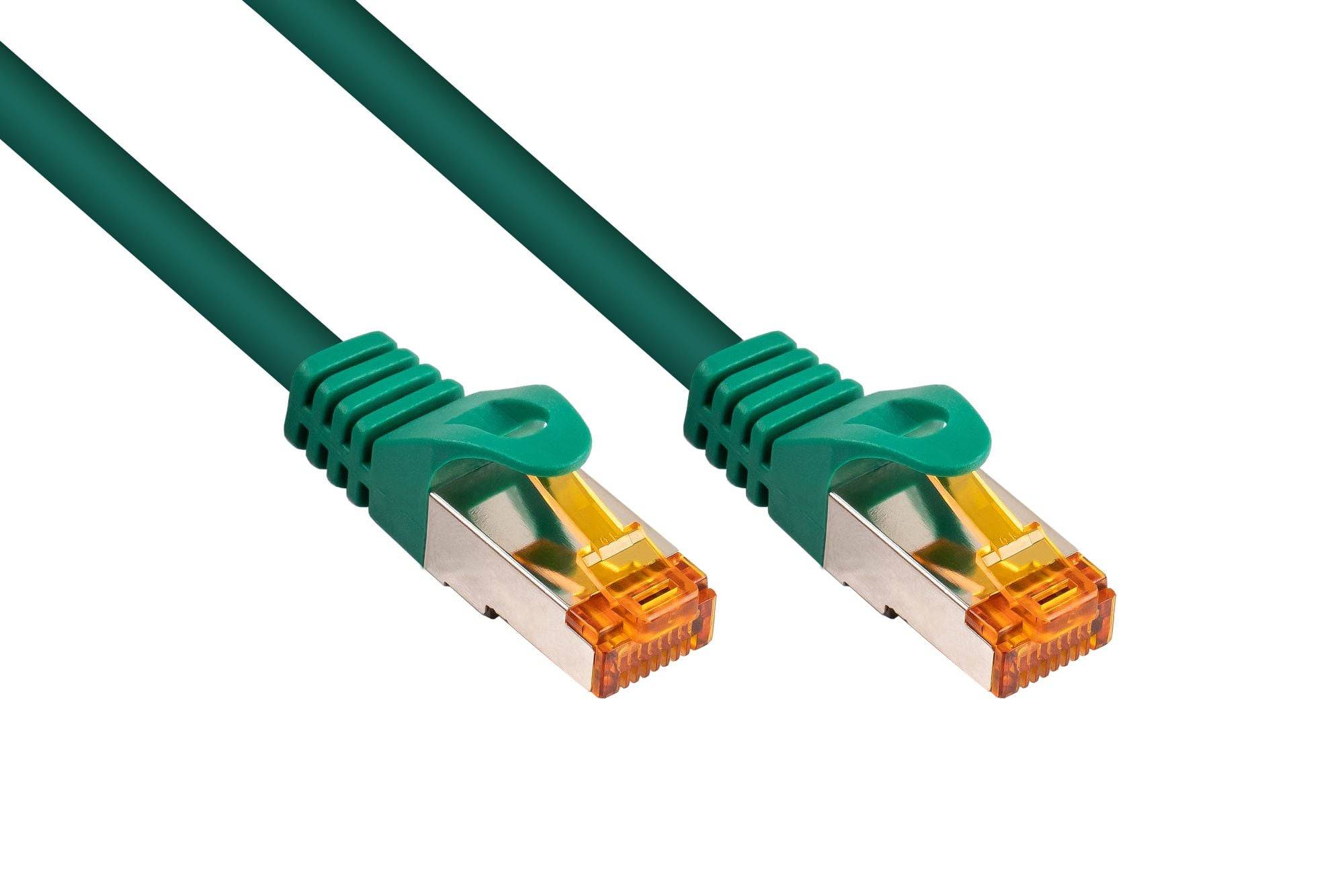 kabelmeister® RJ45 Patchkabel mit Cat. 7 Rohkabel, TPE, grün, 10m-0