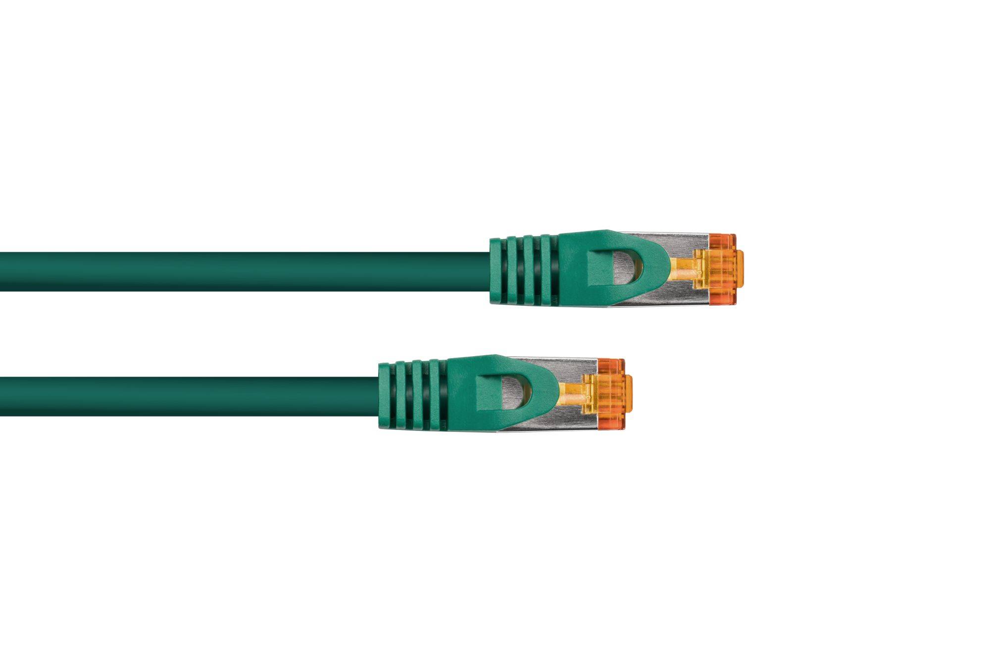 kabelmeister® RJ45 Patchkabel mit Cat. 7 Rohkabel, TPE, grün, 10m-1