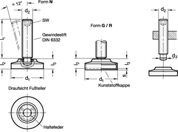 Gelenkfüße, Stahl - Otto Ganter GmbH & Co. KG