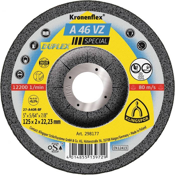 A 46 VZ Schruppscheiben, 115 x 2 x 22,23 mm gekröpft-0