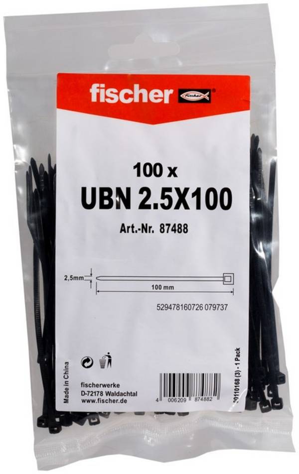FIS 087488 Kabelbinder UBN 2,5 x 100 schwarz