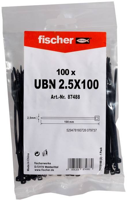 FIS 087488 Kabelbinder UBN 2,5 x 100 schwarz-0
