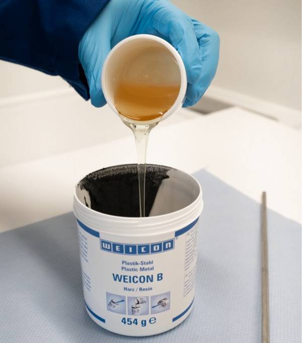 WEICON B stahlgefülltes Epoxidharz-System für Reparatur und Formgebung 2 kg dunkelgrau