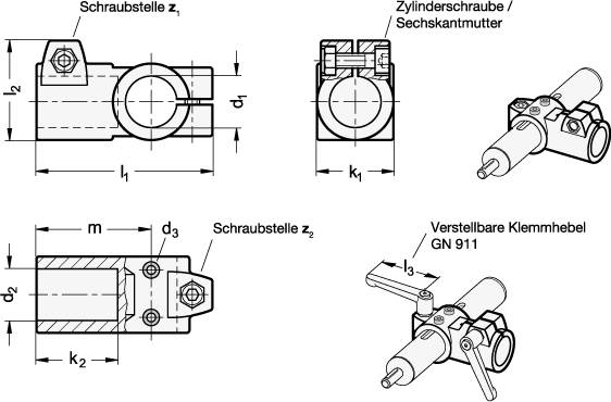 Winkel-Verfahrschlitten für Lineareinheiten, Aluminium-0