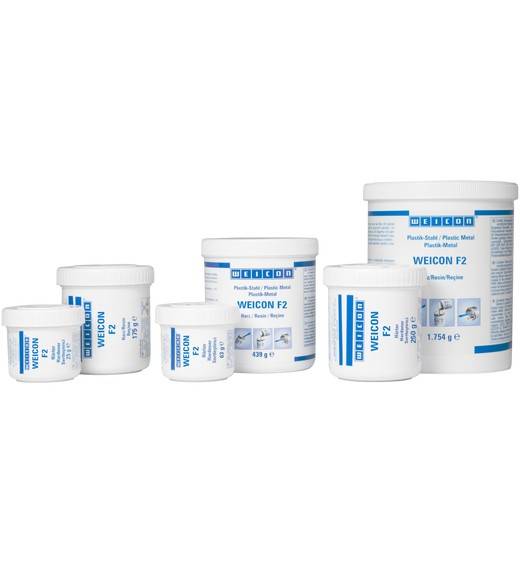 WEICON F2 aluminiumgefülltes Epoxidharz-System für Reparatur und Spaltausgleich 0,5 kg aluminium metallic-0