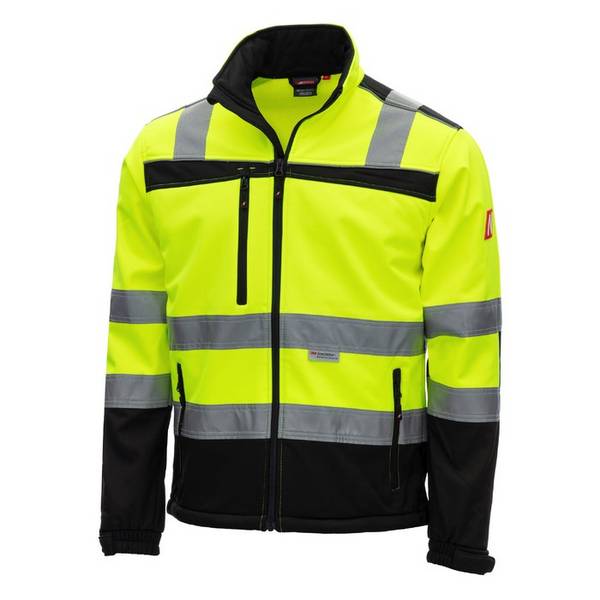 Warnschutz Softshelljacke Gr.XXXL, gelb/schwarz ISO 20471