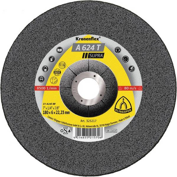 A 624 T Schruppscheiben, 115 x 6 x 22,23 mm gekröpft
