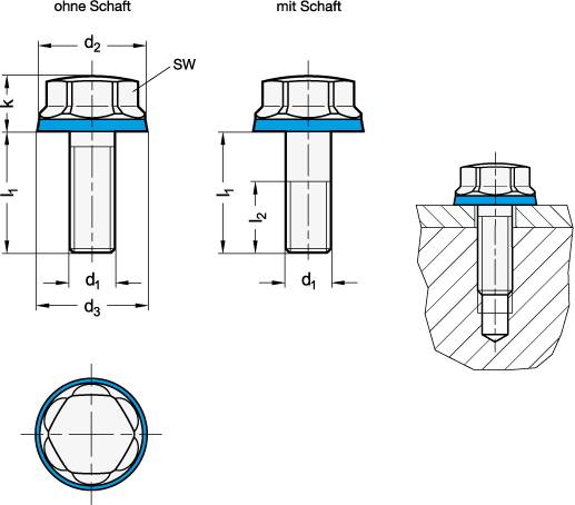 Ganter 1581-M4-12-MT-E SECHSKANTSCHRAUBE, EPDM, HYGIENIC DESIGN-0