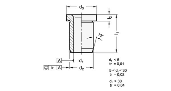 GANTER NORM DIN 172-B1,5-9-A, DIN 172 Guide Bushings Steel, Drill Bushings, with Collar