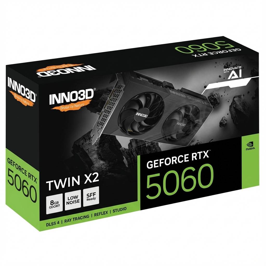INNO3D RTX5060 Twin X2 OC 8GB GDDR7 HDMI 3xDP Multimedia-Technik Grafikkarten NVIDIA-0