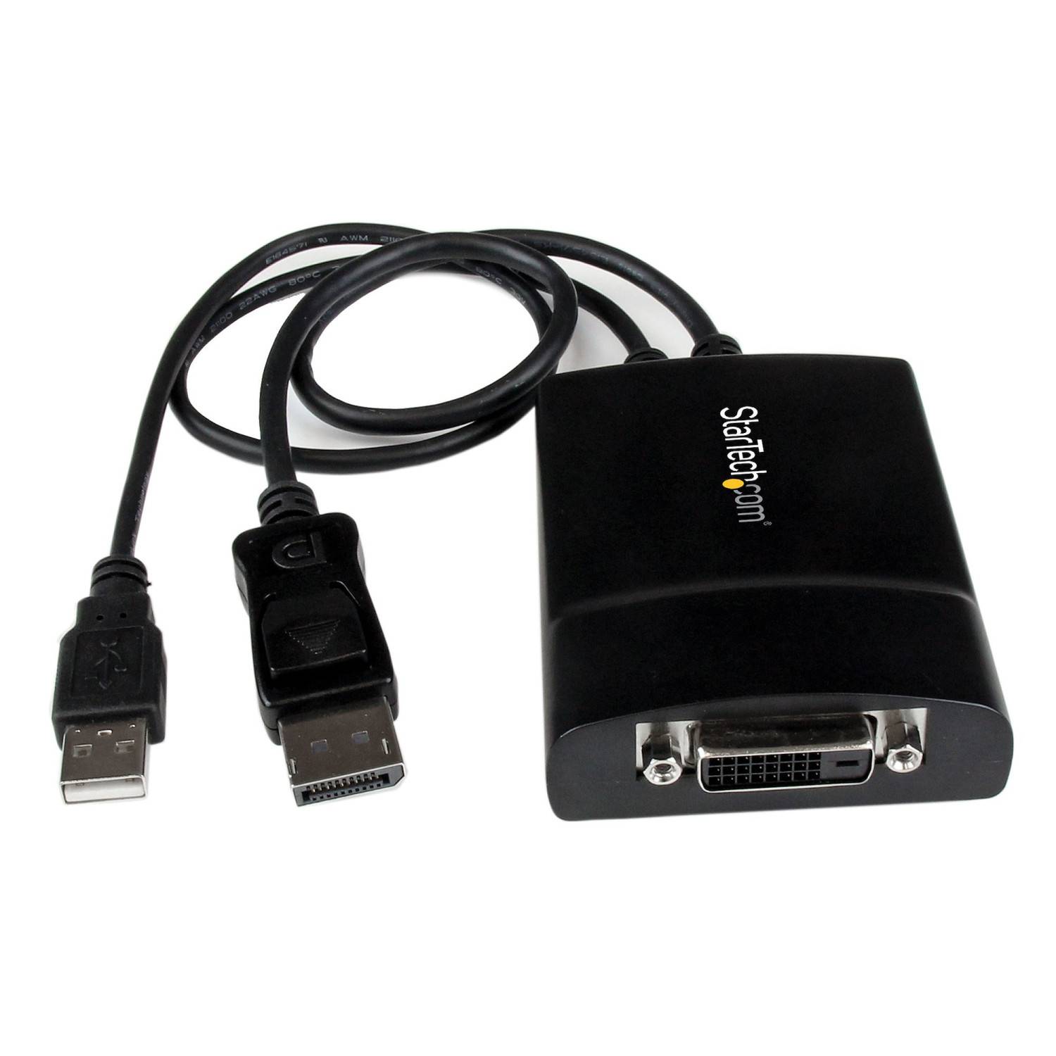 StarTech.com DisplayPort to DVI Adapter - Dual-Link - Active DVI-D Adapter for Your Monitor / Display - USB Powered --3