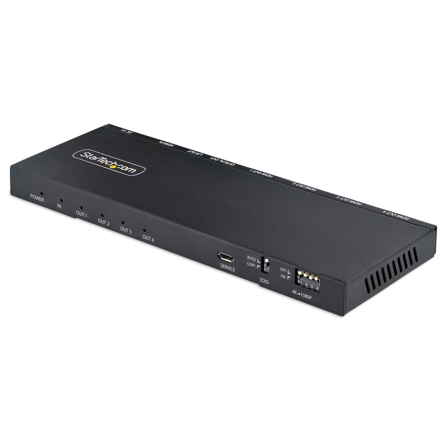 StarTech.com 4-Port HDMI Splitter, 4K 60Hz HDMI 2.0 Video, 1 In 4 Out HDMI Splitter, 4K HDMI Splitter w/Built-in Scaler,-5