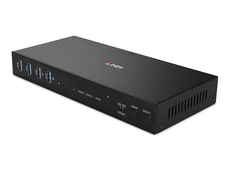 LINDY 39314, 2 Port Dual Head HDMI® 4K60, USB 3.0 KVM Switch-0