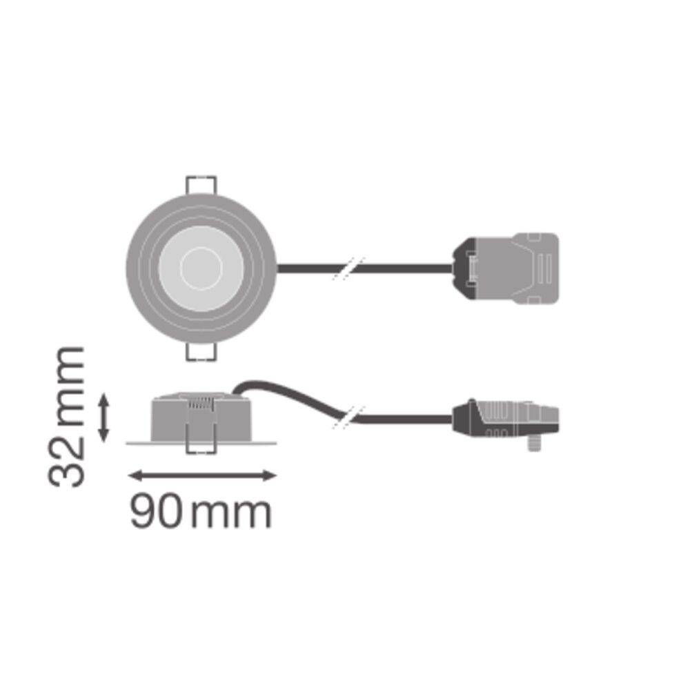 Ledvance Spot Combo Fire Rated FIX Weiß 5W 560lm 60D - 840 Kaltweiß | Ausschnitt 70 - IP65 - Dimm-2