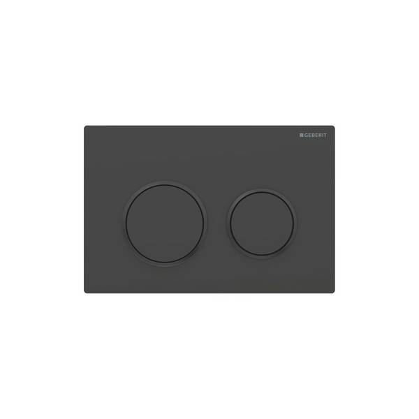 Geberit Betätigungsplatte Omega20, 2-Mengen-Spülung, 212x142x10mm, Kunststoff, Schwarz matt/Schwarz glänzend, Easy to