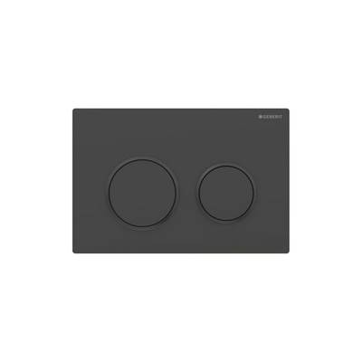 Geberit Betätigungsplatte Omega20, 2-Mengen-Spülung, 212x142x10mm, Kunststoff, Schwarz matt/Schwarz glänzend, Easy to-0