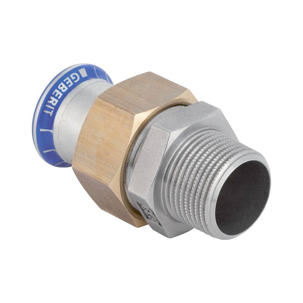 Geberit GE Mapress ES, Uebergangsverschraubung mit UeWM, Messing, d18mm x R1/2, 1 Stk.