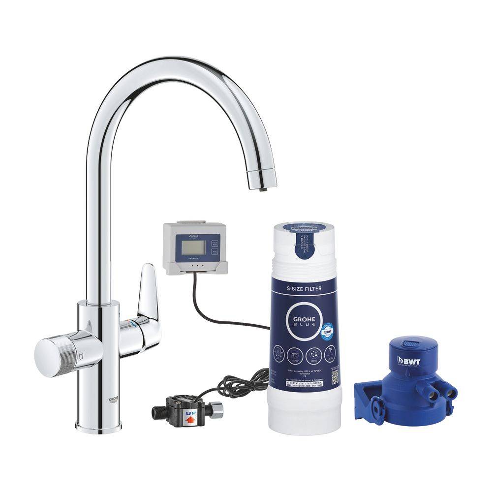 GROHE Starter Kit GROHE Blue Pure BauCurve 30581 C-Auslauf S-Filter chrom-0