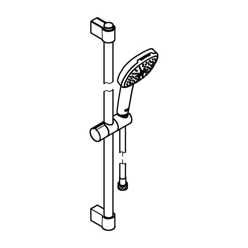 GROHE Brausestangenset Tempesta Cube 110 27578_3 600mm 2 Strahlarten 5,6l chrom-1