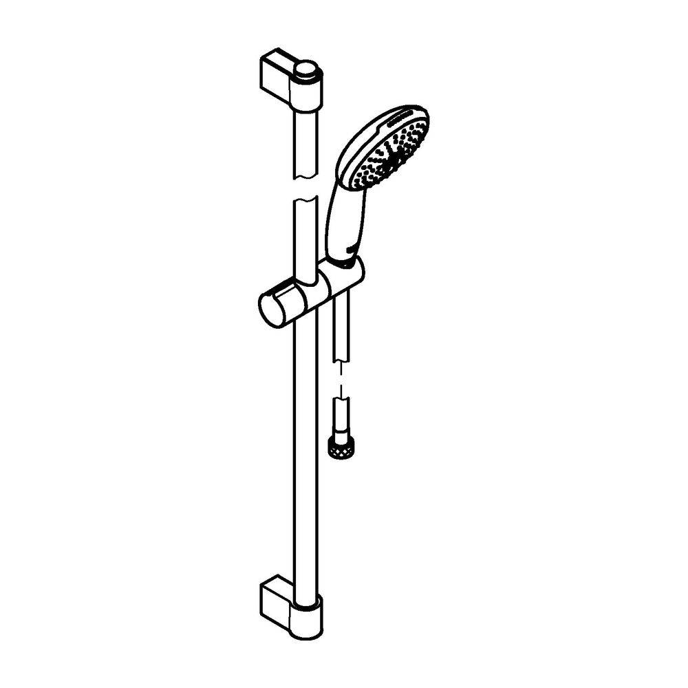 GROHE Brausestangenset Tempesta 110 26163_3 900mm 2 Strahl 7,4l matt black-1