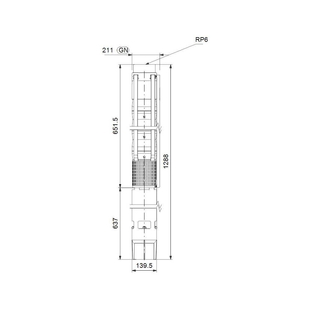 Grundfos Unterwasserpumpe SP125-1, 3x380-415V 11kW 60 bar, Volumenstrom 125m3/h, Einschaltart SD, mit Kabel-2