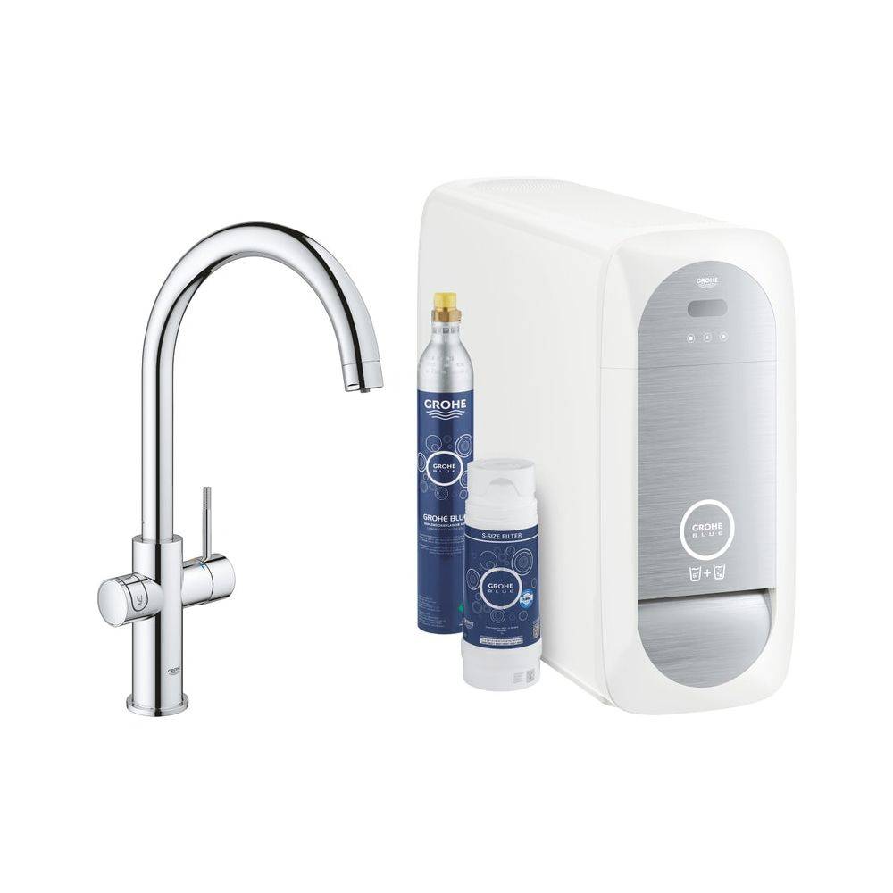 Grohe Blue Home Starterset, C-Auslauf, 1-Loch-Montage, Chrom, 31455001-1