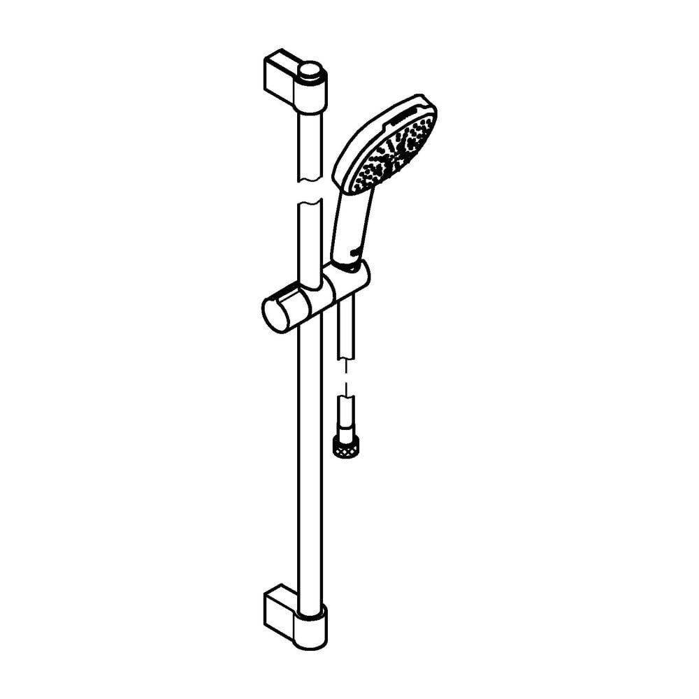 GROHE Brausestangenset Tempesta Cube 110 27789_3 900mm 3 Strahl 13,5l/min chrom-1